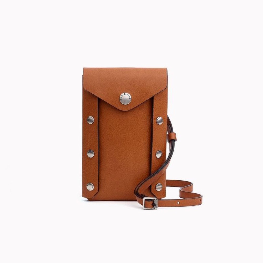 Brown leather Rag & Bone phone pouch